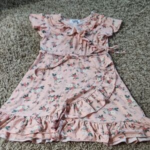 Speechless Pink Floral Ruffle Kids Dress